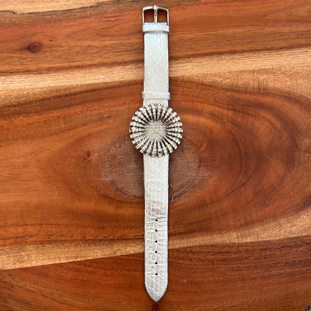 Cache Rhinestone Starburst Dial Watch With Genuin… - image 3